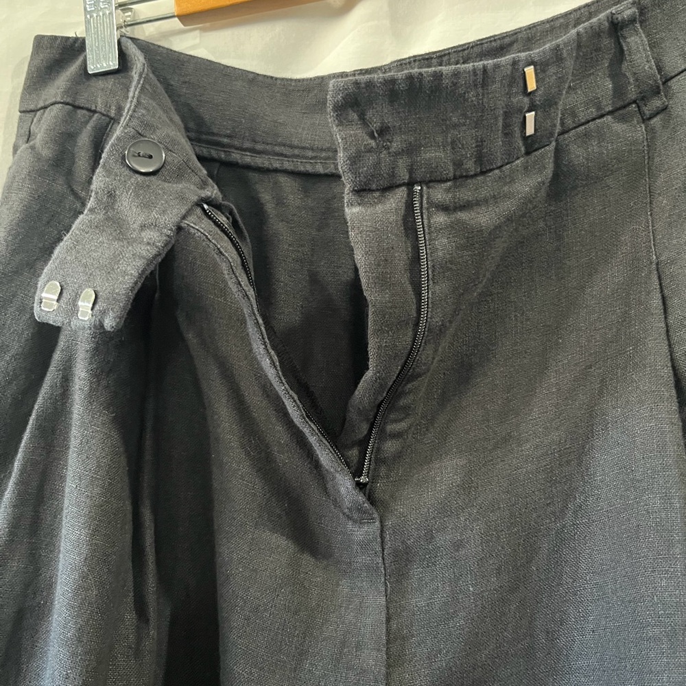 FREE PEOPLE Lyla Linen Black Trousers Size 6 - Picture 7 of 11